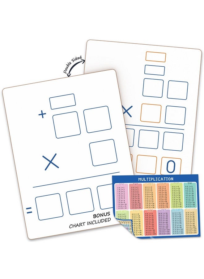 سكريبل دو لوح ضرب طويل قابل للمسح من سكريبليدو، مقاس 9×12 بوصة، لوح أبيض مزدوج الجوانب، مع خاصية ضرب 2×1 و2×2، مناسب للمنزل والمدرسة والفصول الدراسية والأطفال والطلاب، أدوات رياضية، لوح لاب توب - Image 1