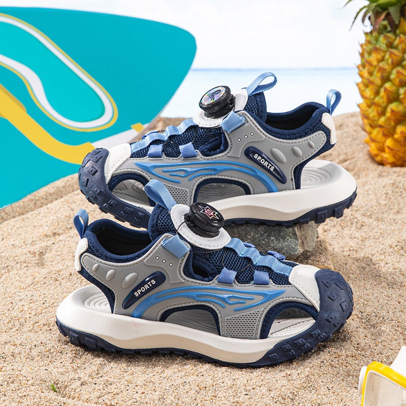 Children'S Sports Sandals Boys Closed-Toe Sandals Summer Big Kids Beach Shoes Boys Frame Shoes Trendy - Image 3