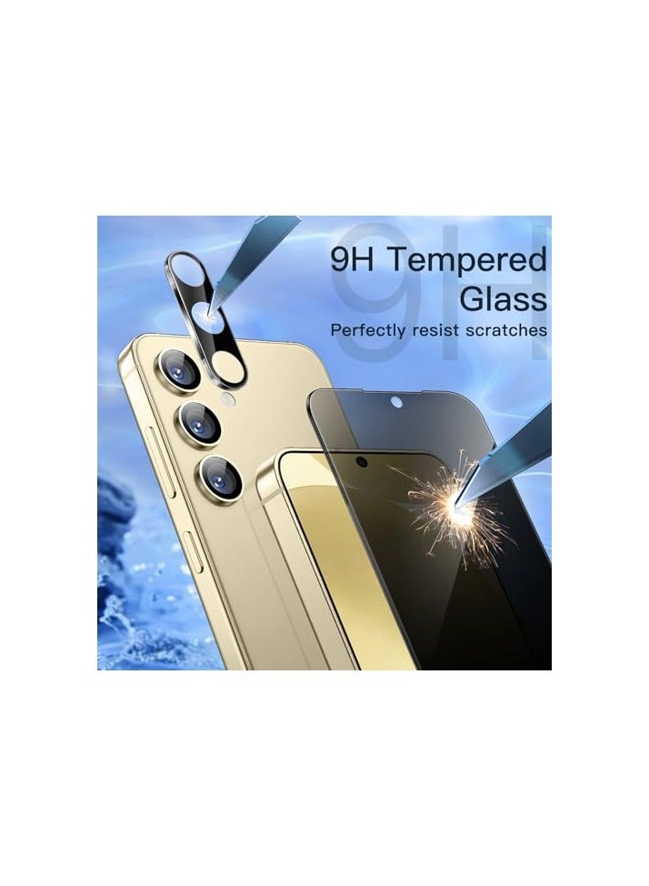 جي تيك واقي شاشة للخصوصية من JETech لهاتف Samsung Galaxy S24 5G مقاس 6.2 بوصة مع واقي عدسة الكاميرا، فيلم زجاجي مقوى مضاد للتجسس، متوافق مع معرف بصمة الإصبع، عبوتان لكل منهما - Image 5