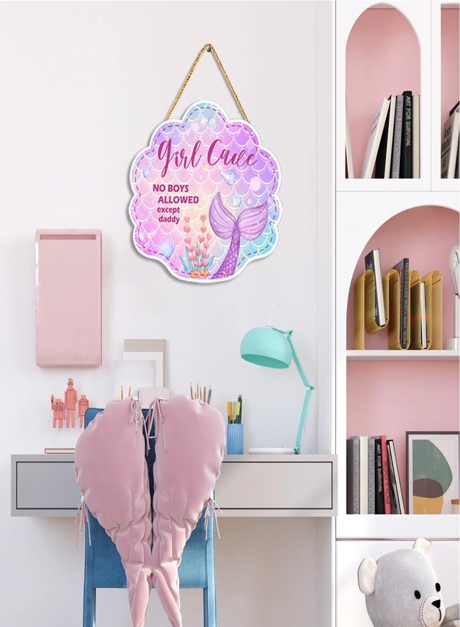 Gwisml Mermaid Theme Room Decor,Mermaid Wall Decor Girl Cave, Little Baby Girl Nursery Wooden Wall Art Decorations,Mermaid Wood Hanging Door Sign for Bedroom Living Room - Image 4