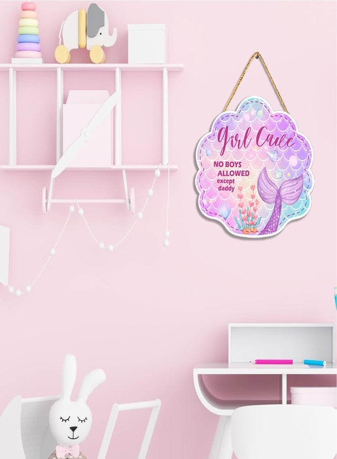 Gwisml Mermaid Theme Room Decor,Mermaid Wall Decor Girl Cave, Little Baby Girl Nursery Wooden Wall Art Decorations,Mermaid Wood Hanging Door Sign for Bedroom Living Room - Image 5