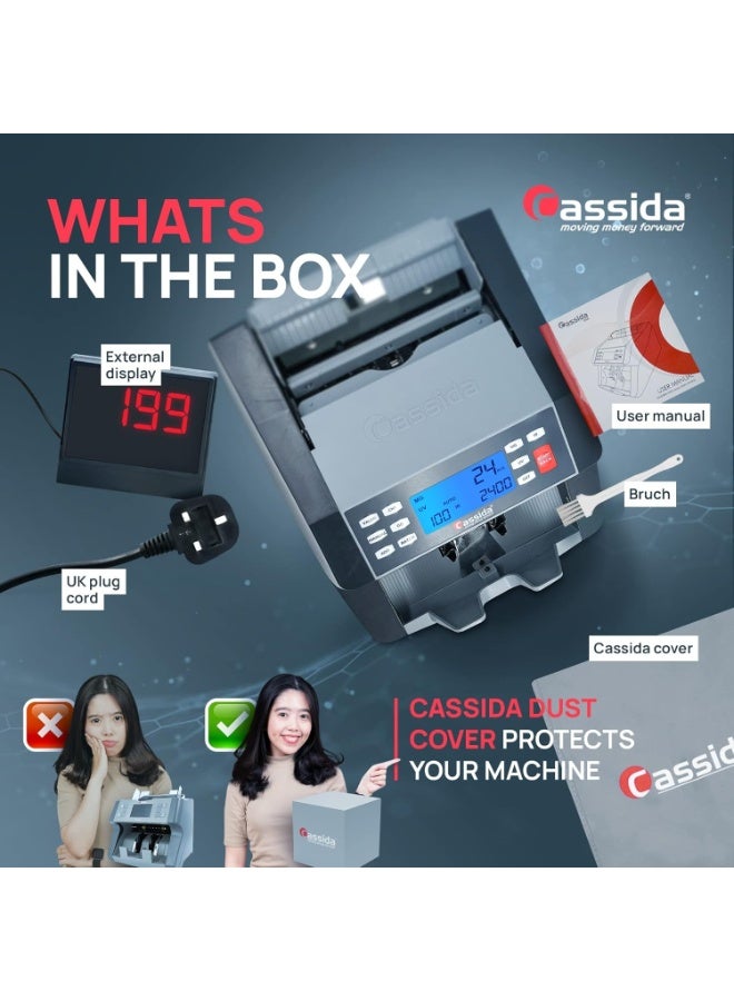 Cassida 5520 UVMG Cash counting machine detector bill counter (International ver) - Image 3
