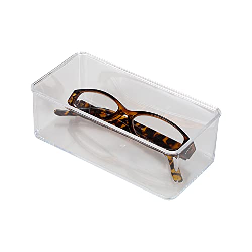 Simplify Small Multi-Purpose Drawer Organizer | Desk | Office Supplies | Storage | Bathroom | Cosmetics | Accessories | Organization | Transparent | Super Clear - Image 2