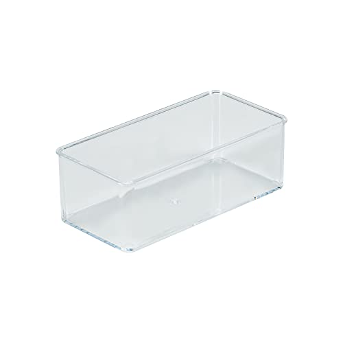 Simplify Small Multi-Purpose Drawer Organizer | Desk | Office Supplies | Storage | Bathroom | Cosmetics | Accessories | Organization | Transparent | Super Clear - Image 1
