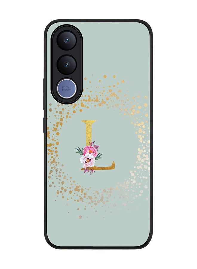 Stylizedd For vivo V70 FE Case,Slim fit Camera Protection, Shockproof Thin Phone cover  - Custom Monogram Floral - L  (Light Grey ) - Image 1
