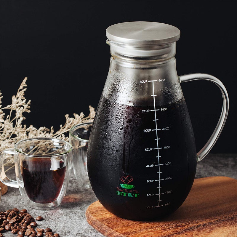 Brew To A Tea BTaT- Cold Brew Coffee Maker, Iced Coffee Maker, 2 Liter (2 Quart, 64 oz), Iced Tea Maker, Cold Brew Maker, Tea Pitcher, Coffee Accessories, Iced Tea Pitcher, Cold Brew System, Cold Brew Pitcher  - Image 3