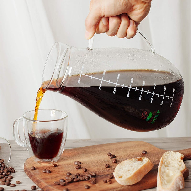 Brew To A Tea BTaT- Cold Brew Coffee Maker, Iced Coffee Maker, 2 Liter (2 Quart, 64 oz), Iced Tea Maker, Cold Brew Maker, Tea Pitcher, Coffee Accessories, Iced Tea Pitcher, Cold Brew System, Cold Brew Pitcher  - Image 5