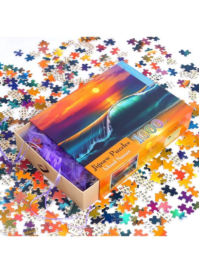 Ingooood Ingooood- Jigsaw Puzzles 1000 Pieces for Adult- Tranquil Series- Island Sunset_IG-0550 Entertainment Wooden Puzzles Toys  - Image 2