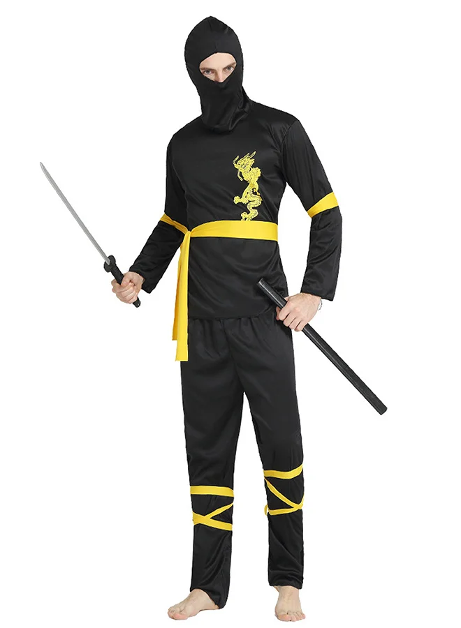 Little Surprise Box, Yellow Dragon Ninja Adults Halloween Costume Fancy Dress Up-M