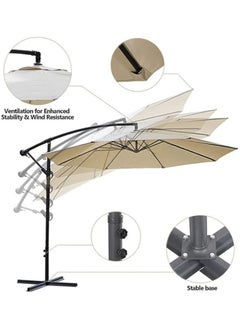 Cool Baby 10ft Offset Patio Umbrella Umbrella UV Resistant Fade Resistant  - Image 2