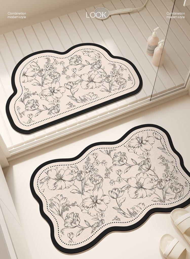AuliceVerse Diatomite Bathroom Mat – Super Absorbent & Anti-Slip, Tech Fabric Surface + Natural Rubber Base, Fast-Drying & Easy Clean - Image 1