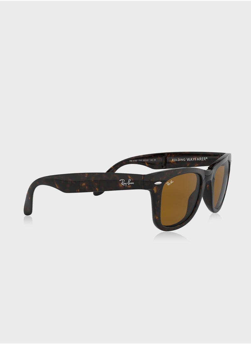Ray-Ban - 0RB4105 Wayfarer Folding Sunglasses - Image 1
