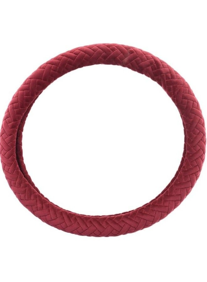 Plush Steering Wheel Cover - Dark Red - Image 2