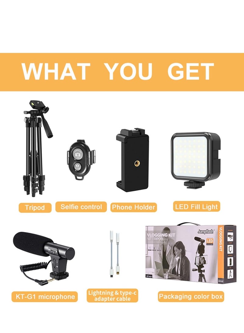 JAJEEK YouTube Video Recording Kit for Beginners – Complete Setup for Streaming, Vlogging & Content Creation | Includes Microphone, Tripod, Ring Light, and More  - Image 2