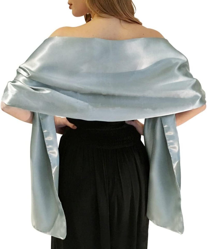 MLMW Shawls and Wraps for Evening Dresses Satin Shawl Wraps for Women Extra Long Wedding Shawls for Bridal Party - Image 2