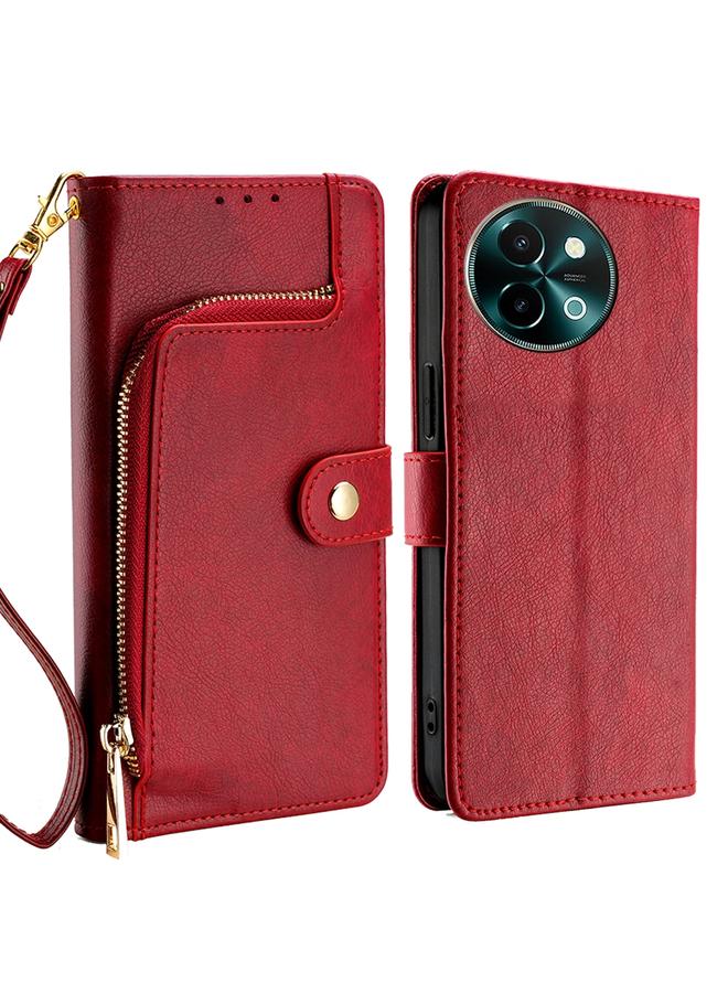 erorex Case For vivo Y38 5G / T3x Global Zipper Bag Leather Phone Case - Image 1