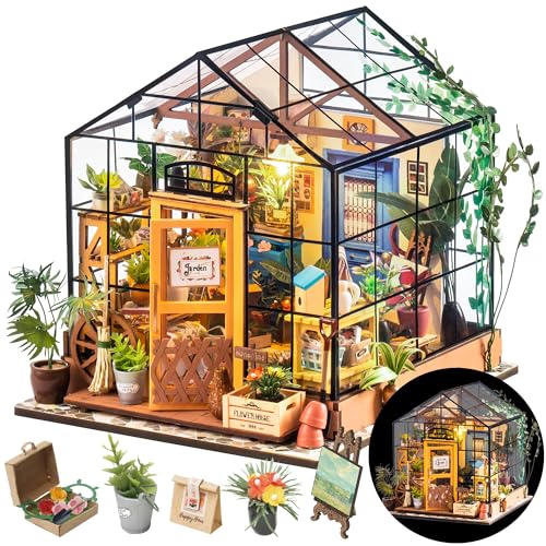 Rolife DIY Miniature Greenhouse Kit, Tiny/Mini House Making Kit with Furniture for Adults, Furniture, Halloween/Christmas Decorations, Gifts for Family and Friends (Cathy's Greenhouse) - Image 1