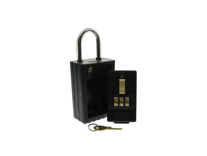 NU-SET Lock | 3 Digit 26-Alpha Combination Lock Box | Keyed Shackle Key Storage Lock Box | Home Improvement & Door Hardware (Black) - Image 3