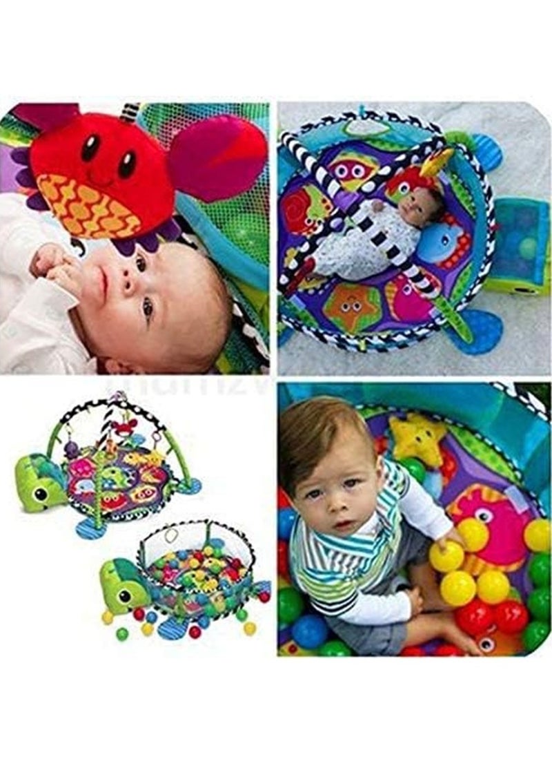 REXA - Turtle Play Activity Mat for Sensory Exploration and Motor Skills Development for Kids 0-3 Years, Comes with 4 Toys and 30 Ocean Balls - Image 1