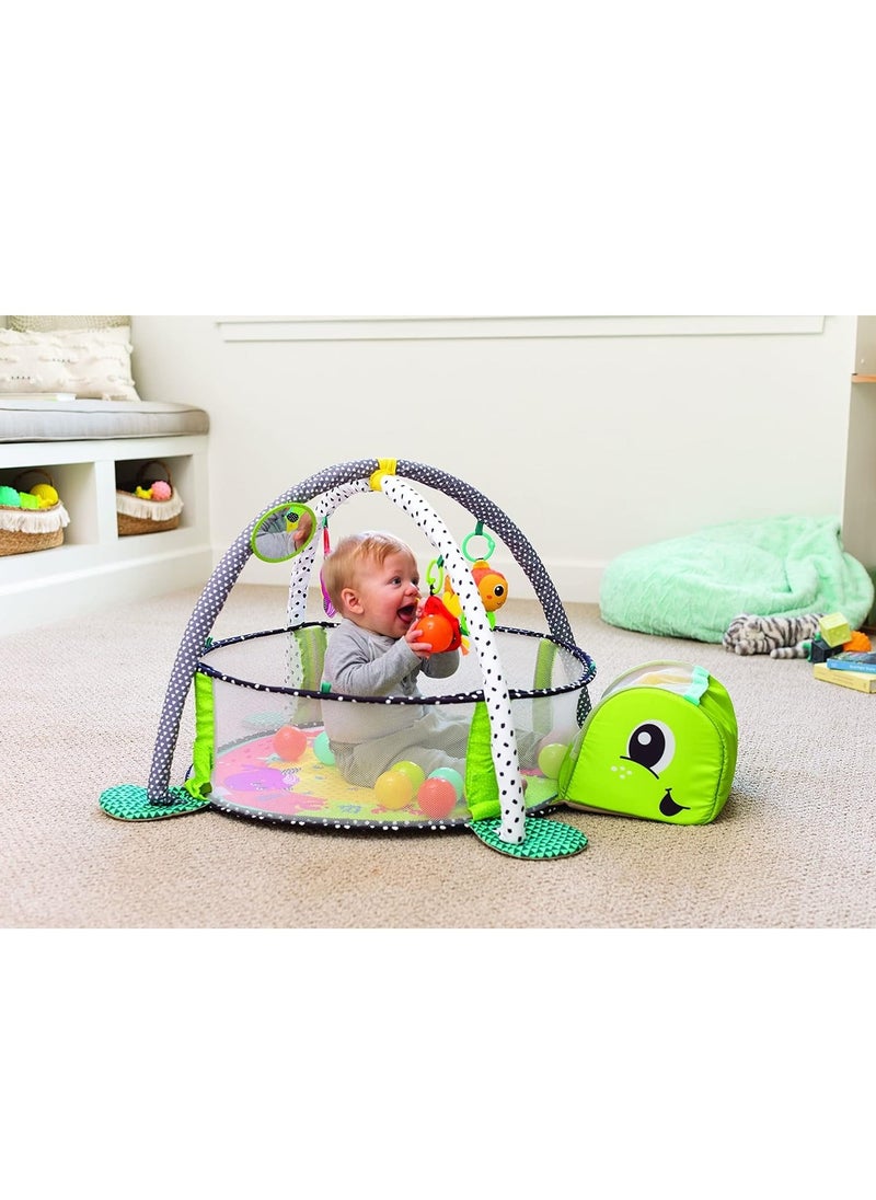 REXA - Turtle Play Activity Mat for Sensory Exploration and Motor Skills Development for Kids 0-3 Years, Comes with 4 Toys and 30 Ocean Balls - Image 1