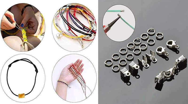 DIY Crafts 12 mtr Kit, Mix, 5X Necklace Sample 1-120 Yards Waxed Polyester Cord Thread Beading String for Bracelet Necklace Jewelry Making Macrame Supplies Lobster (12 mtr Kit, Mix) - Image 2