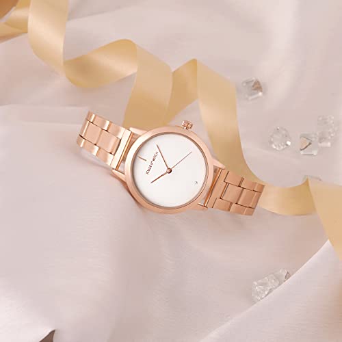 Joker & Witch Midnight White Dial 18mm Rose Gold Stainless Steel Watch for Women - Image 3