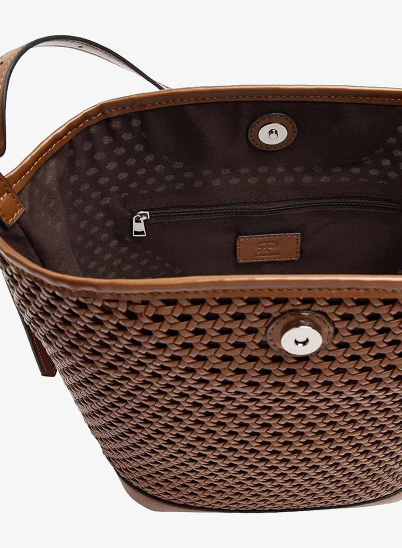 Parfois Brown Bucket Bag With Braided Design for Women | Best Price UAE