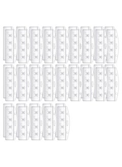 30-Pack Horizontal ID Badge Holders, Rigid Hard Plastic Card Sleeves with Grippers, Easy Access Transparent Protectors for POS Magnetic Credit Cards and Passes, Frosted Pouches.