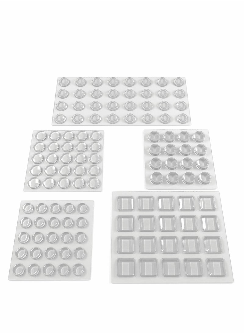 Y&D 118 Pieces Self-Adhesive Cabinet Door Bumpers, Clear Rubber Feet Adhesive Bumpers Noise Reduction Pad  - Image 1