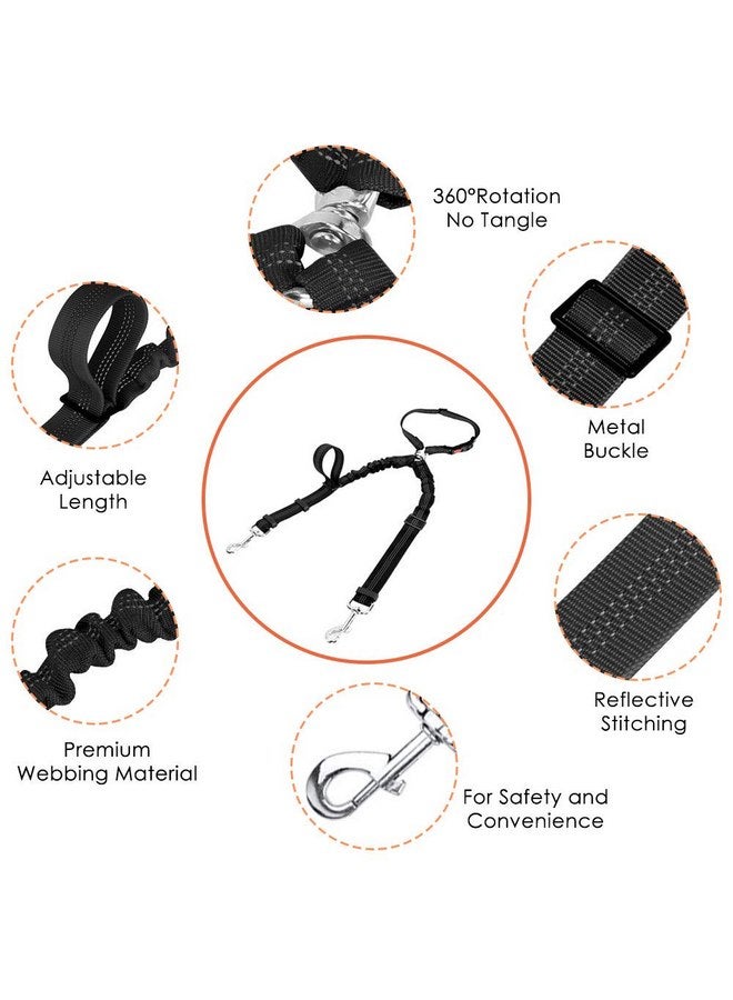 AUTOWT Double Dog Seat Belt, New Dual Pet Car Headrest Restraint Safety Seatbelt No Tangle Dog Leash Duty Adjust Elastic Bungee Puppy Lead Splitter Connect Harness in Vehicle Travel for 2 Dogs - Image 5