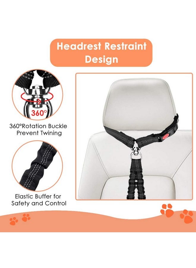 AUTOWT Double Dog Seat Belt, New Dual Pet Car Headrest Restraint Safety Seatbelt No Tangle Dog Leash Duty Adjust Elastic Bungee Puppy Lead Splitter Connect Harness in Vehicle Travel for 2 Dogs - Image 3