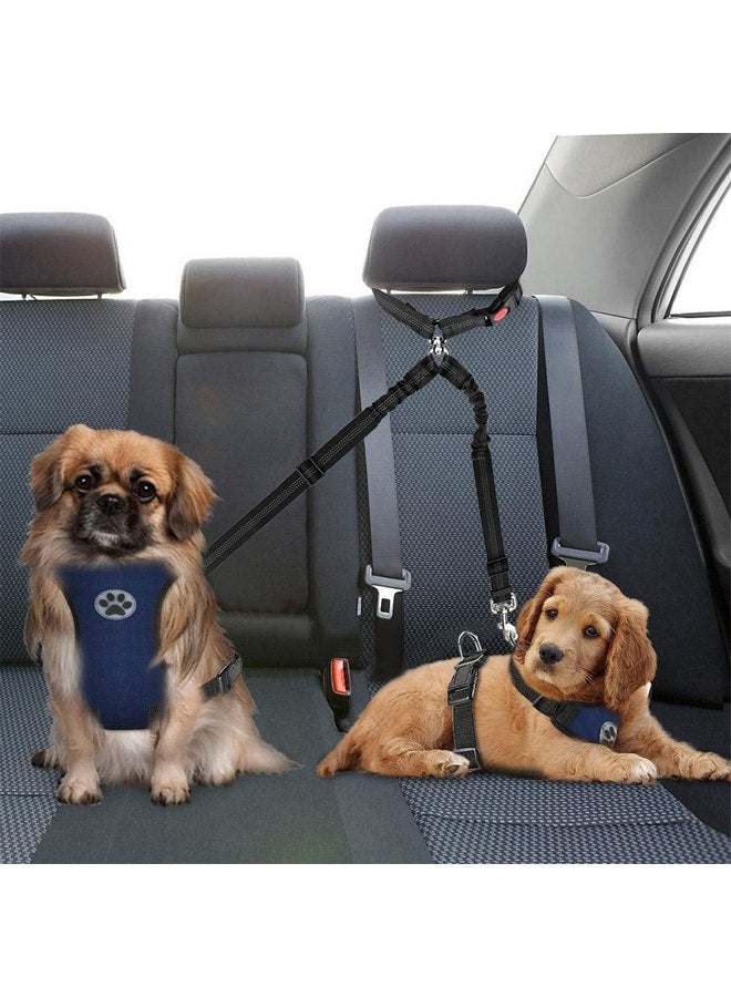 AUTOWT Double Dog Seat Belt, New Dual Pet Car Headrest Restraint Safety Seatbelt No Tangle Dog Leash Duty Adjust Elastic Bungee Puppy Lead Splitter Connect Harness in Vehicle Travel for 2 Dogs - Image 2