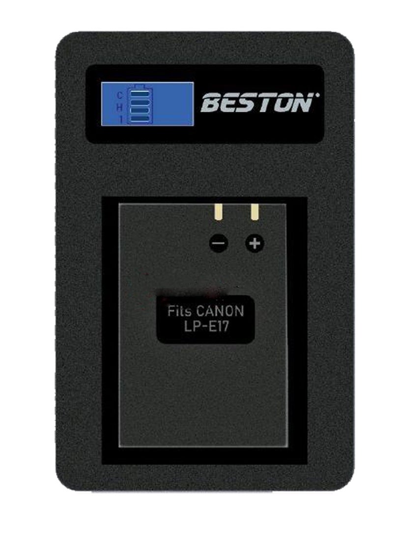 BESTON Beston Charger for Canon E17 Batteries: Designed to charge Canon E17 batteries swiftly and safely, ideal for prolonged shooting sessions.  - Image 1
