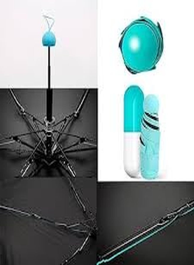 VeeDee Ultra Light and Small Mini Umbrella with Cute Capsule Case, Folding Compact Pocket Umbrella (Blue) - Image 3