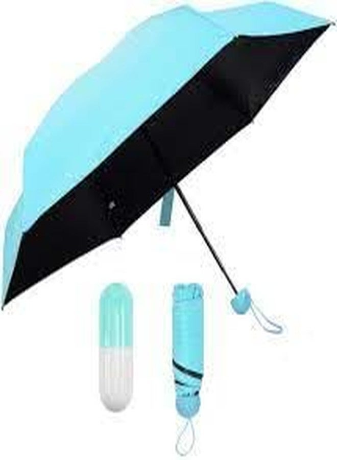 VeeDee Ultra Light and Small Mini Umbrella with Cute Capsule Case, Folding Compact Pocket Umbrella (Blue) - Image 2