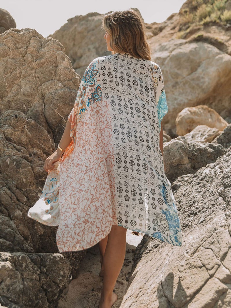 Breezy Lane كيمونو بريزي لين للنساء غطاء شاطئي لملابس السباحة بدلة السباحة غطاء لملابس السباحة كاردigans صيفية - Image 3