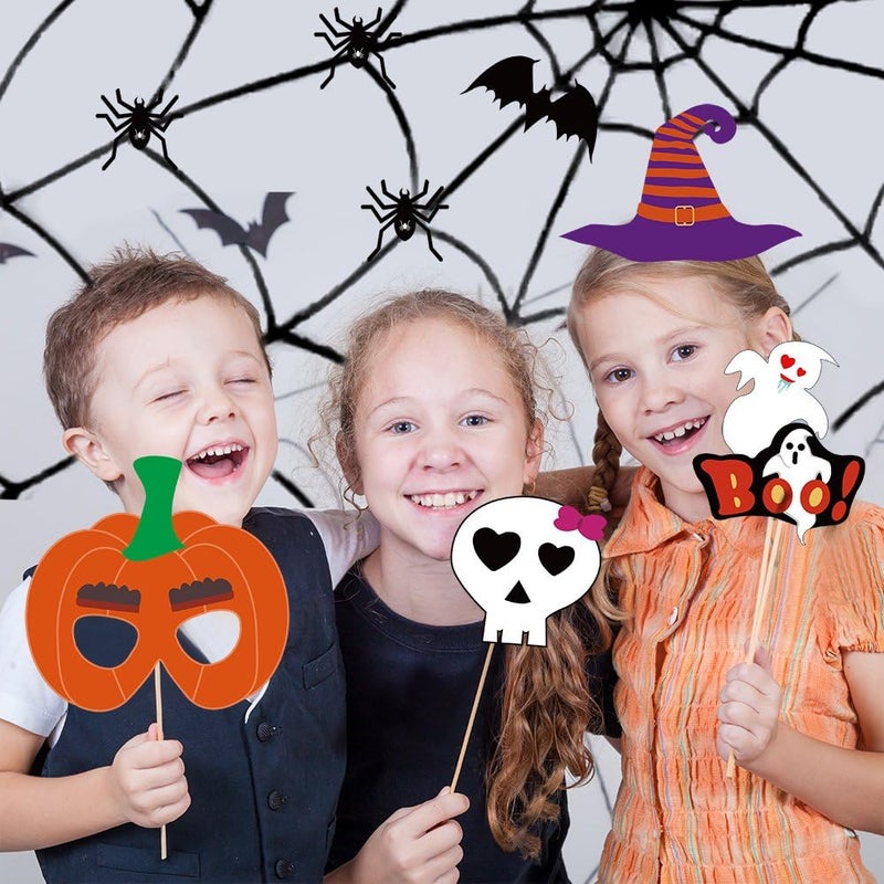 KUUQA Halloween Photo Booth Props Kit Halloween Party Decorations Pack of 38 - Image 4