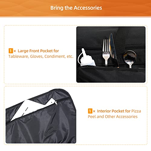 NOELIFE Carry Bag for Ooni Volt 12 Electric Pizza Oven - Portable Carrying Case with PE Foam Lining for Ooni Volt Accessories, Built-in Pockets, Suitable for Indoor & Outdoor Use (Bag Only) - Image 5