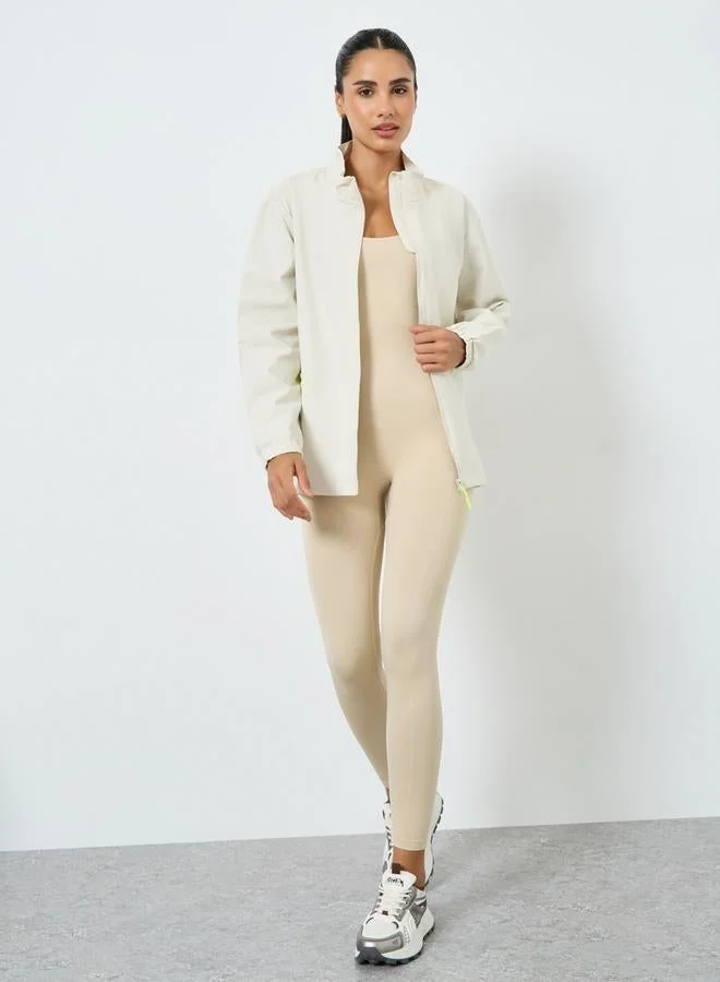 Styli Active Windbreaker Contrast Zip Up Jacket