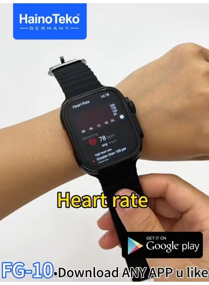 Haino Teko FG-10 5G Android Smart Watch with SIM Card Slot Rotating Camera Play Store Support Bluetooth Calling WiFi GPS Fitness Tracker Large Touchscreen Smartwatch for Ladies and Gents Black - Image 4
