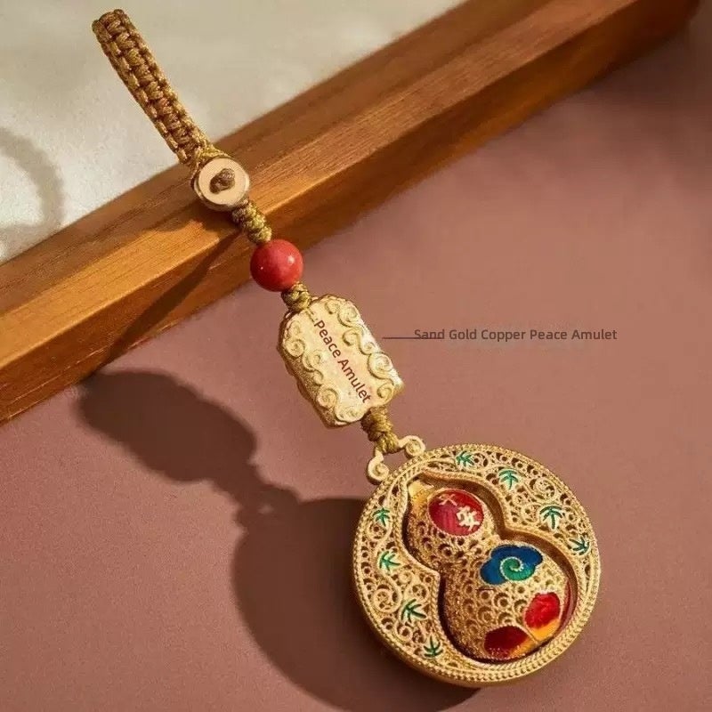 مفتاح سلسلة القرع المحظوظ المصنوع من النحاس - زينة مفاتيح للسيارة للرجال والنساء - Image 3