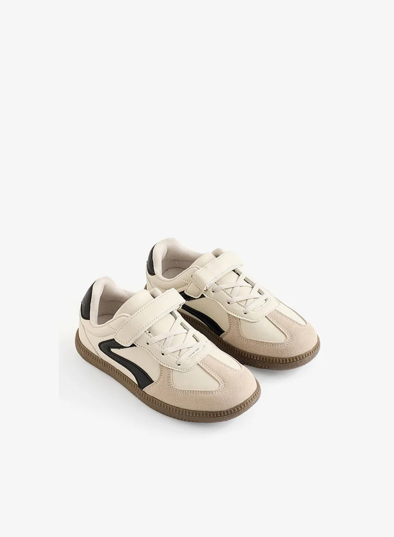 Redtag Boys Beige Retro Low Top Sneakers
