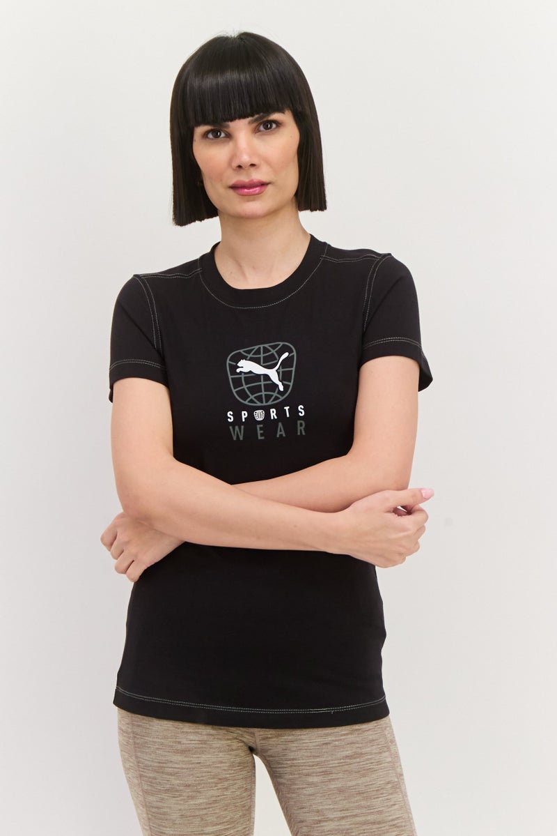 PUMA Women Sportswear Fit Short Sleeve Training Top , Black  - Image 1