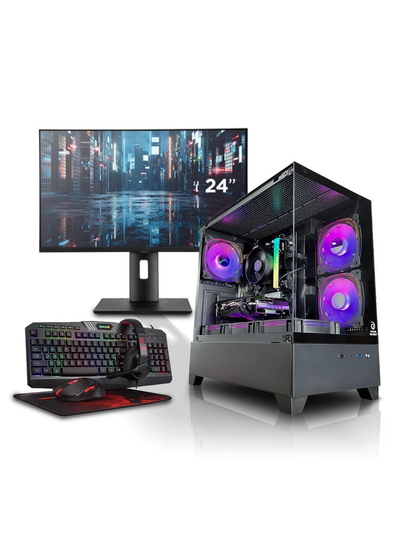 Game Sekret Smartpack Gaming PC Bundle - Intel Core i5-13400F Processor | RTX 4060 8GB GPU | 16GB DDR4 RAM | 1TB M.2 NVMe SSD | WiFi/Bluetooth/Win11 Pro | 24" FHD Monitor | Keyboard, Mouse & Headphone Set | Game Sekret Desktop Computer Tower Bundle  - Image 1