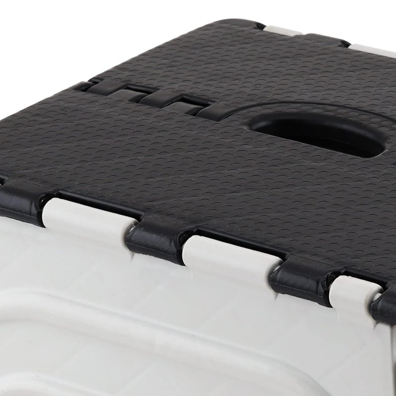 Primelife 12 Folding Step Stool for Adults and Kids NonSlip Folding Stools with Portable Handle Compact Plastic Foldable Step Stool for BathroomBedroom Kitchen BlackWhite - Image 3