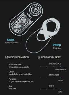 F.A.M.S 4 Pairs Grip Pilates Socks for Women, Non-slip Yoga Athletic Socks for Barre Ballet Barefoot Workout Hospital  - Image 4