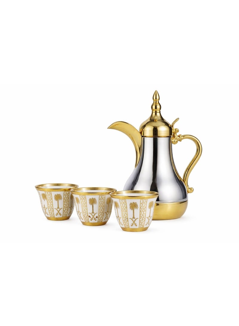 Arabic Coffee Dallah Set with Decorative Cups – Elegant Traditional Design for Serving and Hospitality - Image 3