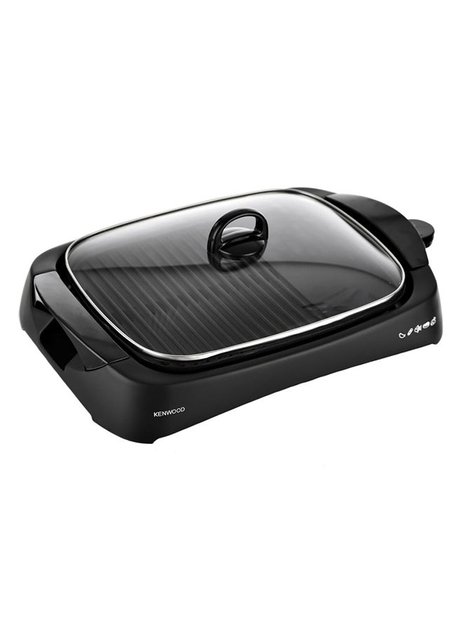 KENWOOD Health Grill, Glass Lid, Variable Temperature Control, Drip Tray, Oil Draining Channels 1700 W HG230009 Black - Image 1
