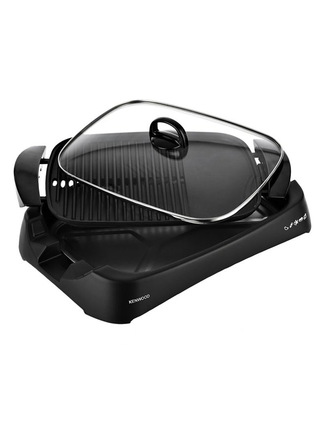 KENWOOD Health Grill, Glass Lid, Variable Temperature Control, Drip Tray, Oil Draining Channels 1700 W HG230009 Black - Image 2