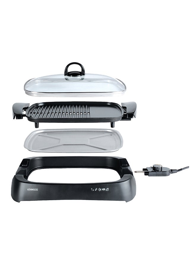 KENWOOD Health Grill, Glass Lid, Variable Temperature Control, Drip Tray, Oil Draining Channels 1700 W HG230009 Black - Image 3